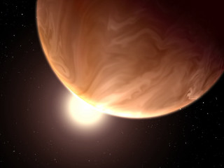 Large orange object sky stars - orange free wallpaper