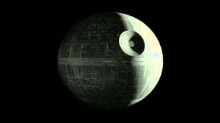 Death star black white sky - a white circle free wallpaper