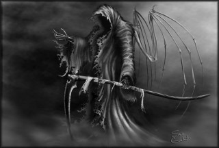 Demon holding stick demon other - death free wallpaper