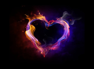 Heart flames smoke black background 6 - the middle of it free wallpaper