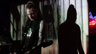 Long haired guitarist neon dark - long hair playing free wallpaper