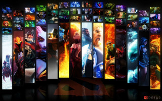 Colored characters black background red - a row free wallpaper