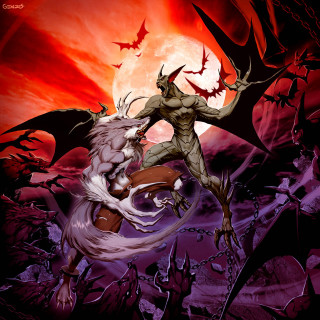 Demonic demon attack red sky - a demonic demon free wallpaper