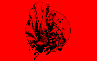 Red sky woman knife blood - underground comix free wallpaper