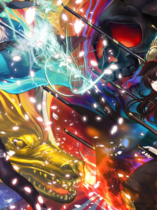 Woman sword dragon demon heroic - a dragon and a demon free wallpaper