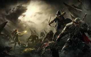 Group people dark night gathering 2 - epic fantasy free wallpaper