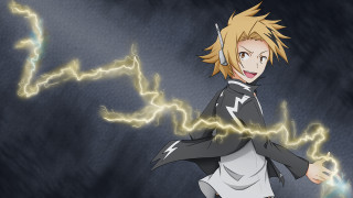 Blonde hair black white outfit - lightning free wallpaper