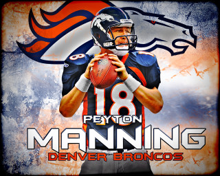 Football player denver logo manning - rembrandt style free wallpaper