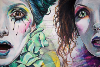 Women green hair makeup art - aileen eagleton free wallpaper