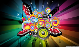 Colorful background speakers stars music - speaker free wallpaper