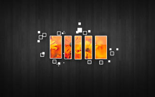Black wall squares flowers background - square free wallpaper