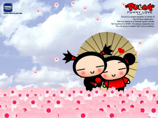 Cartoon characters hugging field flowers - a field of flowers free wallpaper