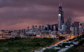 City skyline tall building cloudy 2 - the road free wallpaper