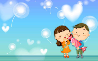 Couple bubbles sky clouds together - the air behind them free wallpaper