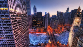City river bridge night lights 3 - a clock tower free wallpaper