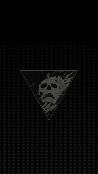 Skull triangle black white pattern - an album cover free wallpaper