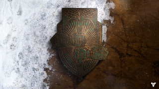 Metal plaque snow night aurora - a brown background free wallpaper