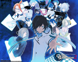 Anime characters blue background black - a black border free wallpaper