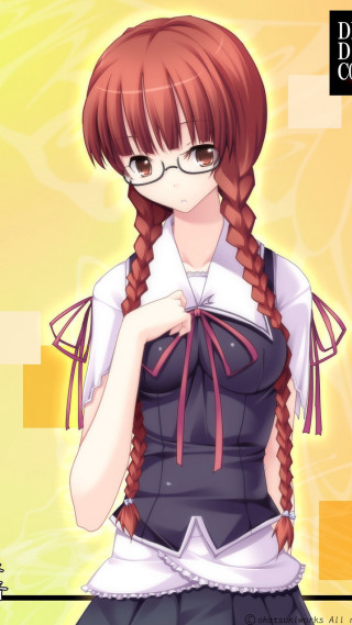 Girl red hair glasses dress - yellow free wallpaper