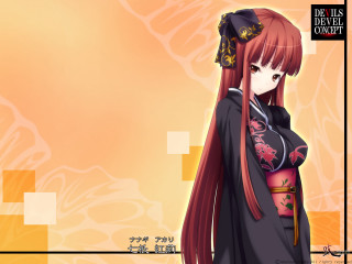 Anime character red hair black - long red hair free wallpaper