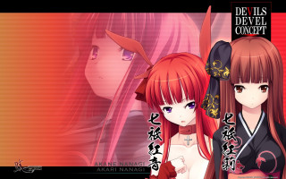 Anime girls red hair demon - horn free wallpaper