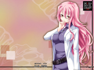 Girl pink hair white shirt 5 - her mouth free wallpaper