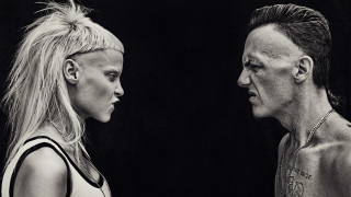 Man woman tattoos eye contact - neodada free wallpaper