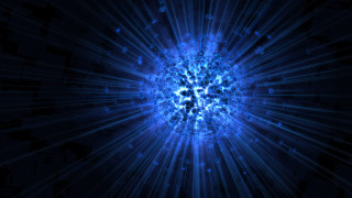 Blue light burst black background 2 - a blue light free wallpaper