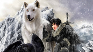 Man bird mountain wolf woman - brian snøddy free wallpaper for desktop