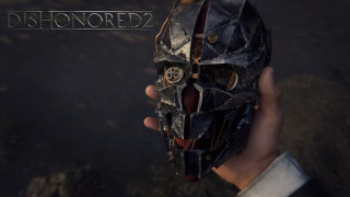 Person holding mask dishonoredd cedric - realism free wallpaper