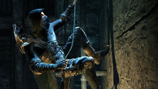 Man black outfit hanging rope - dark soul free wallpaper