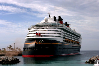 Cruise ship water dock boat - magic realism free wallpaper