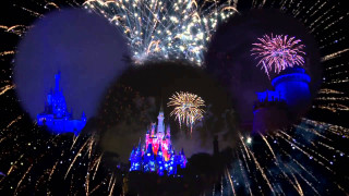 Castle fireworks sky stars background - firework free wallpaper