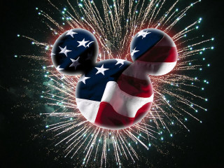 Mickey mouse flag fireworks black - firework free wallpaper