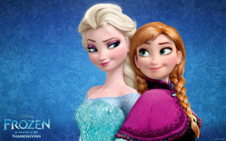 Frozen princesses hugging cartoon blue - anna and elena balbusso free wallpaper