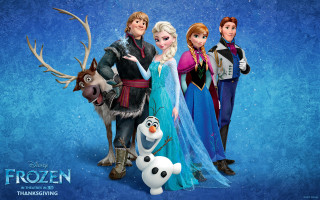 Frozen people blue background snowflakes 2 - frozen free wallpaper