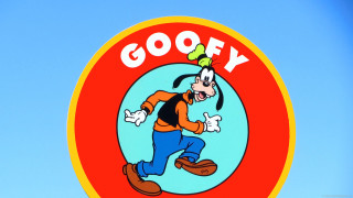 Goofy sign blue sky cartoon - against a blue sky background free wallpaper