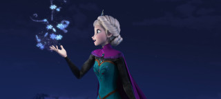 Frozen princess holding star sky - a sky background behind her free wallpaper