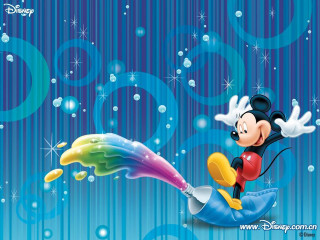 Mickey mouse flying bubbles cartoon 2 - abstract art free wallpaper