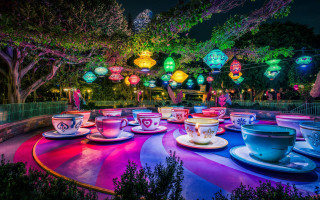 Magical table tea cups lights - pixar and disney animation free wallpaper