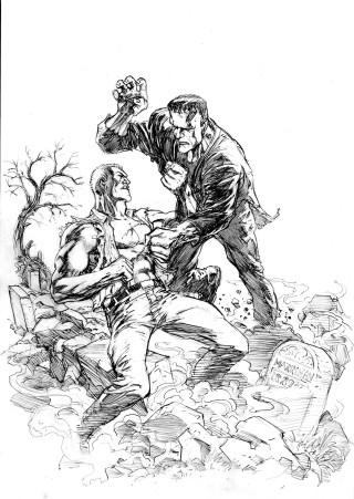 Men fighting tombstone background foreground - ashcan school free wallpaper