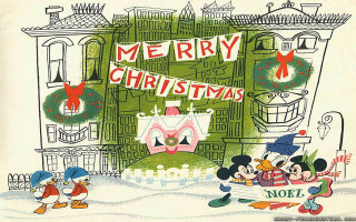 Mickey mouse christmas card building - a christmas card free wallpaper