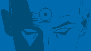 Man blue background strange eye 3 - a black tie free wallpaper