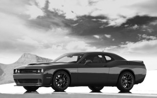 Black white car road mountains - photo of a car free wallpaper