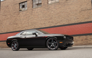 Black car brick building red 2 - door free wallpaper