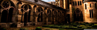 Large building clock tower garden 4 - the side of its free wallpaper