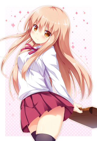 Long hair girl pink background - a girl free wallpaper