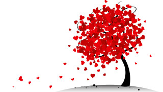 Tree hearts white background red - heart free wallpaper