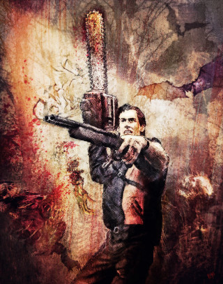 Man holding large machine gun - bill sienkiewicz free wallpaper