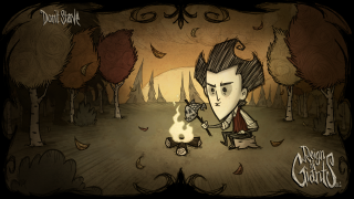 Cartoon boy holding fire forest - a flashlight free wallpaper